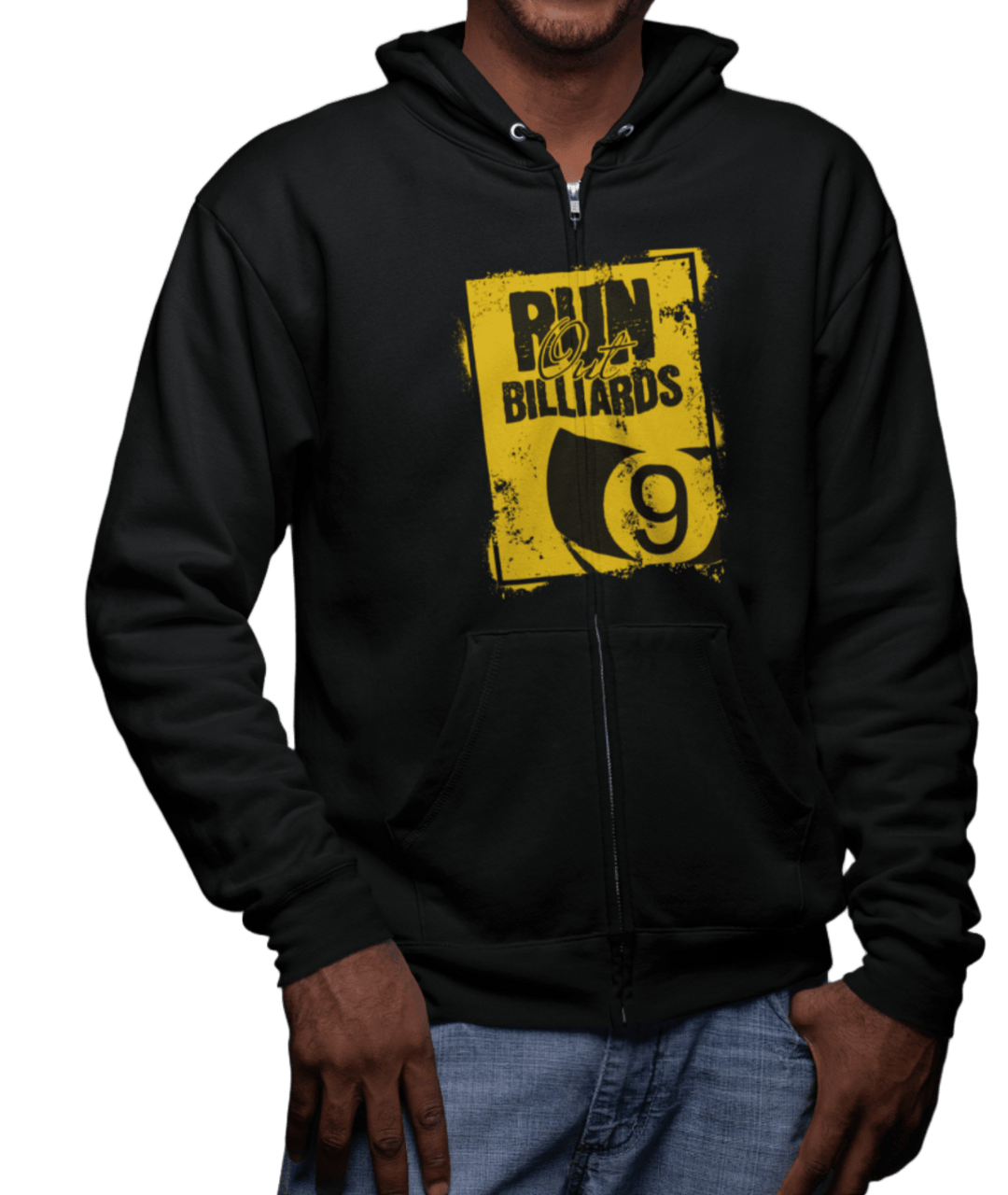 Run Out Billiards 9 Ball - Zip-Up Hoodie - BFLY BILLIARDS
