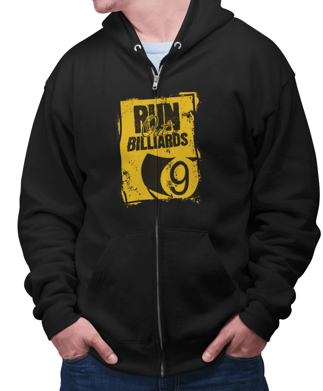 Run Out Billiards 9 Ball - Zip-Up Hoodie - BFLY BILLIARDS