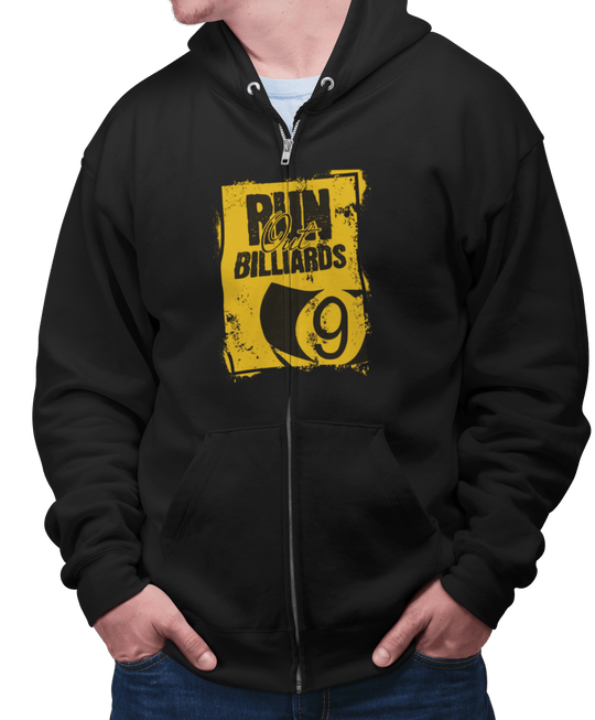 Run Out Billiards 9 Ball - Zip-Up Hoodie - BFLY BILLIARDS