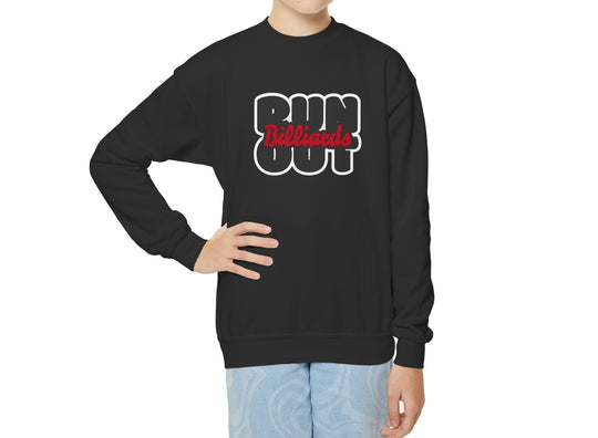 Run Out Billiards - Youth Crewneck Sweatshirt - BFLY BILLIARDS