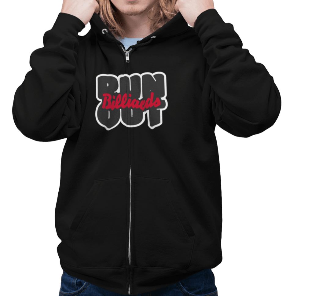 Run Out Billiards - Zip-Up Hoodie - BFLY BILLIARDS