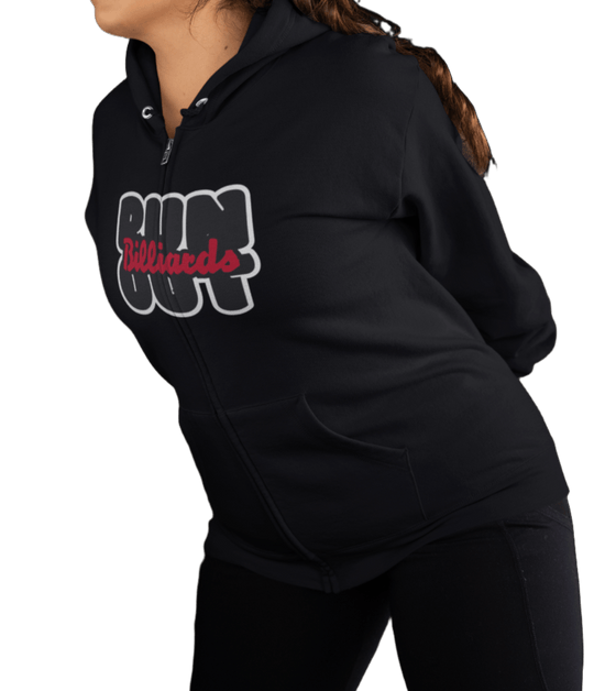 Run Out Billiards - Zip - Up Hoodie - BFLY BILLIARDS