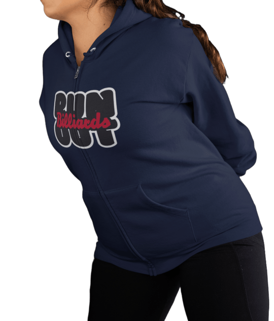 Run Out Billiards - Zip - Up Hoodie - BFLY BILLIARDS