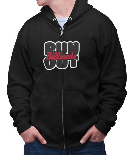Run Out Billiards - Zip-Up Hoodie - BFLY BILLIARDS