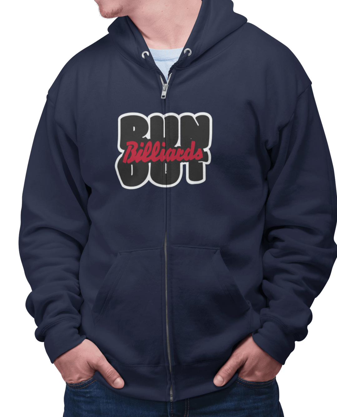 Run Out Billiards - Zip-Up Hoodie - BFLY BILLIARDS