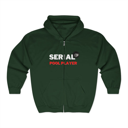 Serial Pool Player - 8 Ball - Full Zip Hoodie - BFLY BILLIARDS