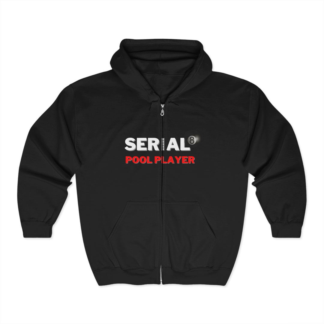 Serial Pool Player - 8 Ball - Full Zip Hoodie - BFLY BILLIARDS
