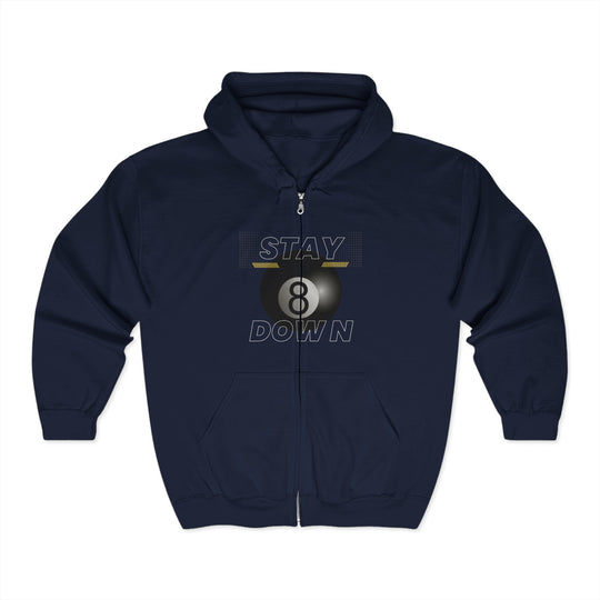 Stay Down 8 Ball Billiards - Full Zip Hoodie - BFLY BILLIARDS