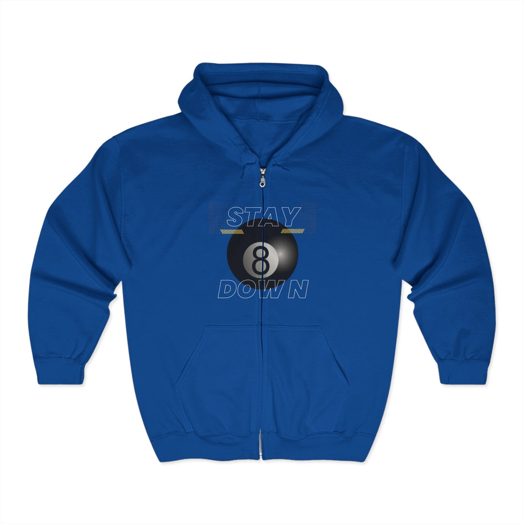 Stay Down 8 Ball Billiards - Full Zip Hoodie - BFLY BILLIARDS