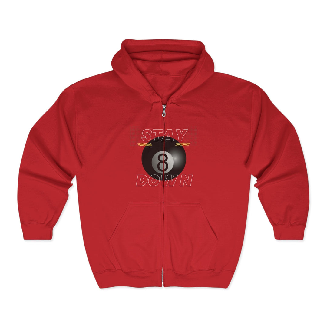 Stay Down 8 Ball Billiards - Full Zip Hoodie - BFLY BILLIARDS