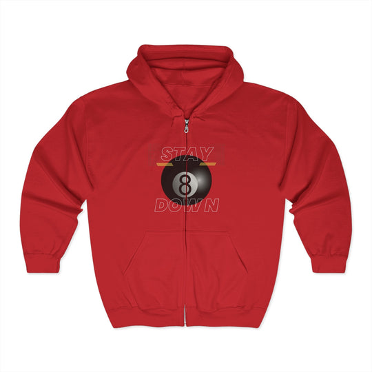 Stay Down 8 Ball Billiards - Full Zip Hoodie - BFLY BILLIARDS