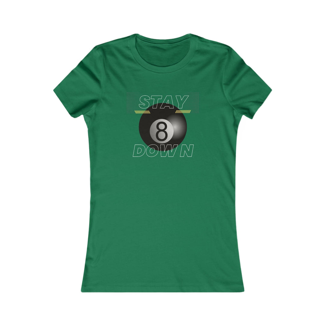 Stay Down 8 Ball Billiards - Women's Fitted Tee - BFLY BILLIARDS