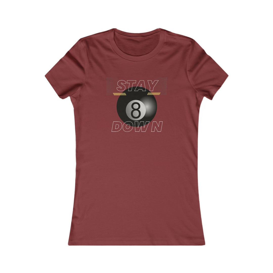 Stay Down 8 Ball Billiards - Women's Fitted Tee - BFLY BILLIARDS