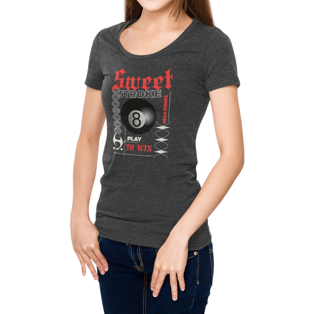 Sweet Stroke 8 Ball - Custom Women's Fitted Tee - BFLY BILLIARDS