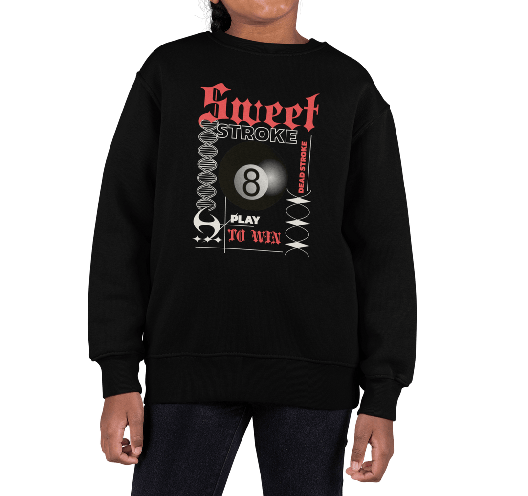 Sweet Stroke 8 Ball - Youth Crewneck Sweatshirt - BFLY BILLIARDS