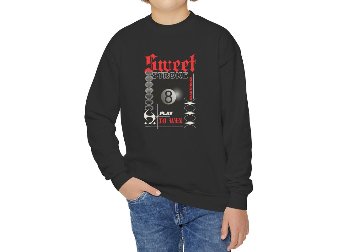 Sweet Stroke 8 Ball - Youth Crewneck Sweatshirt - BFLY BILLIARDS