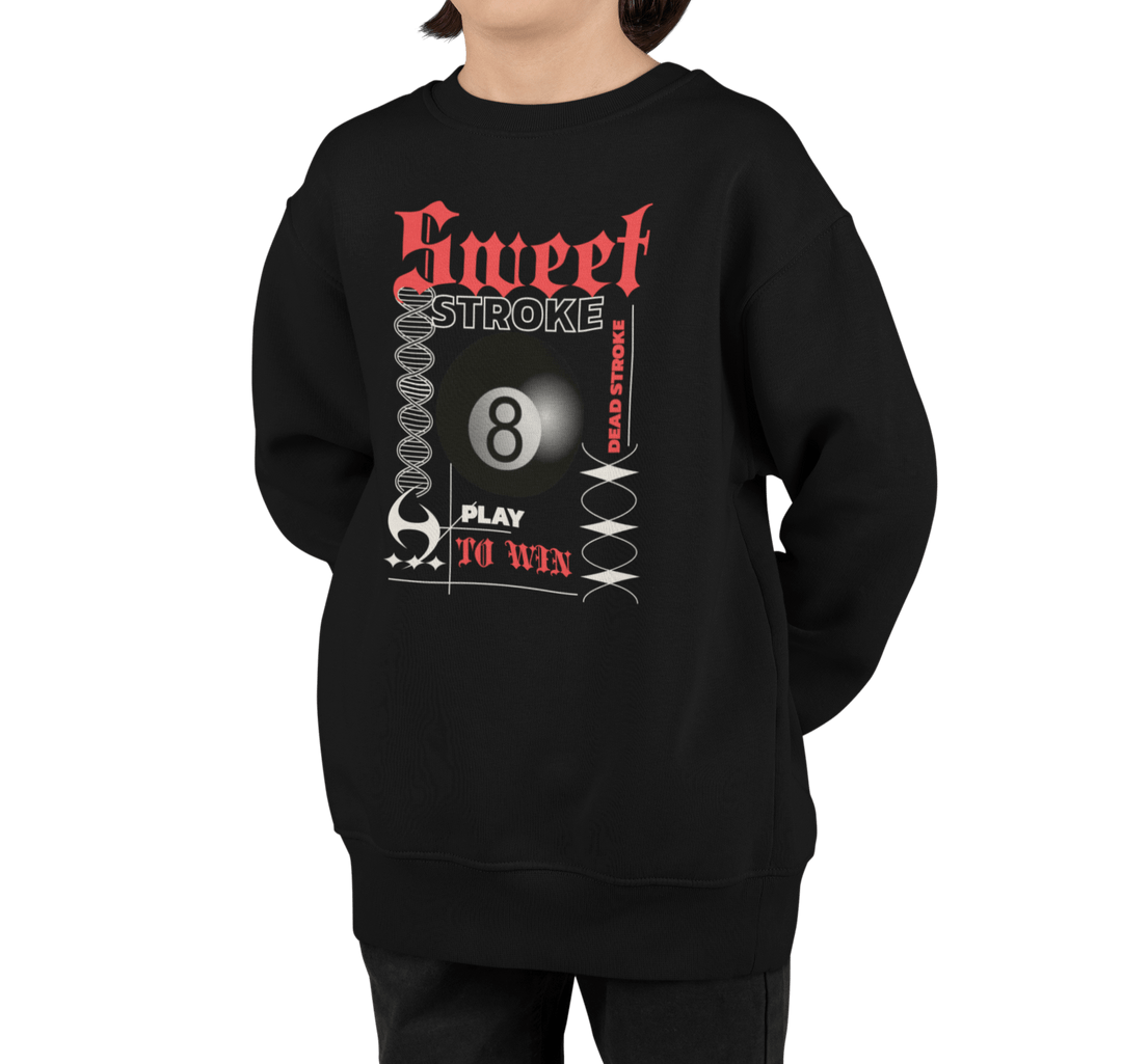 Sweet Stroke 8 Ball - Youth Crewneck Sweatshirt - BFLY BILLIARDS
