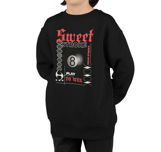Sweet Stroke 8 Ball - Youth Crewneck Sweatshirt - BFLY BILLIARDS