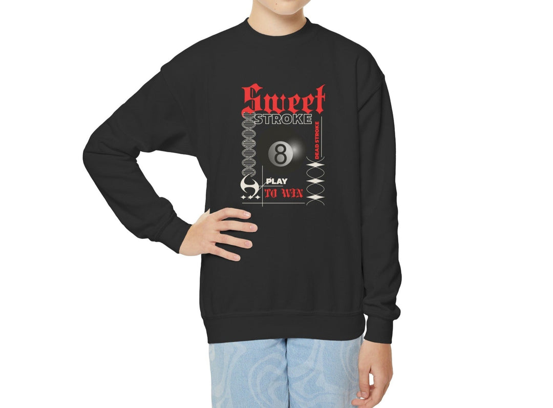 Sweet Stroke 8 Ball - Youth Crewneck Sweatshirt - BFLY BILLIARDS