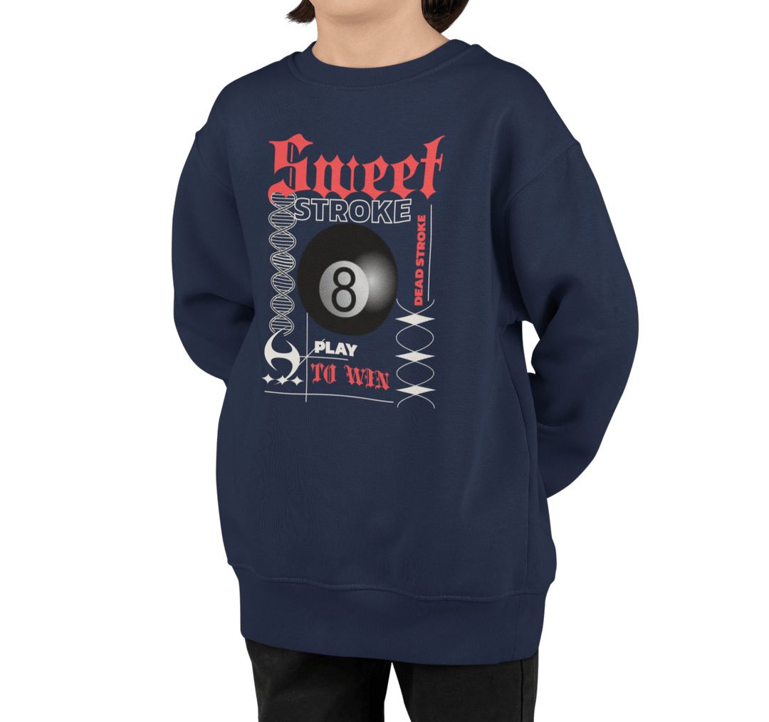Sweet Stroke 8 Ball - Youth Crewneck Sweatshirt - BFLY BILLIARDS