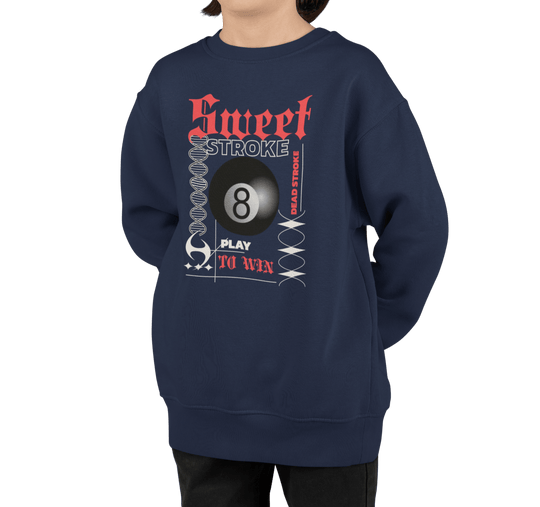 Sweet Stroke 8 Ball - Youth Crewneck Sweatshirt - BFLY BILLIARDS