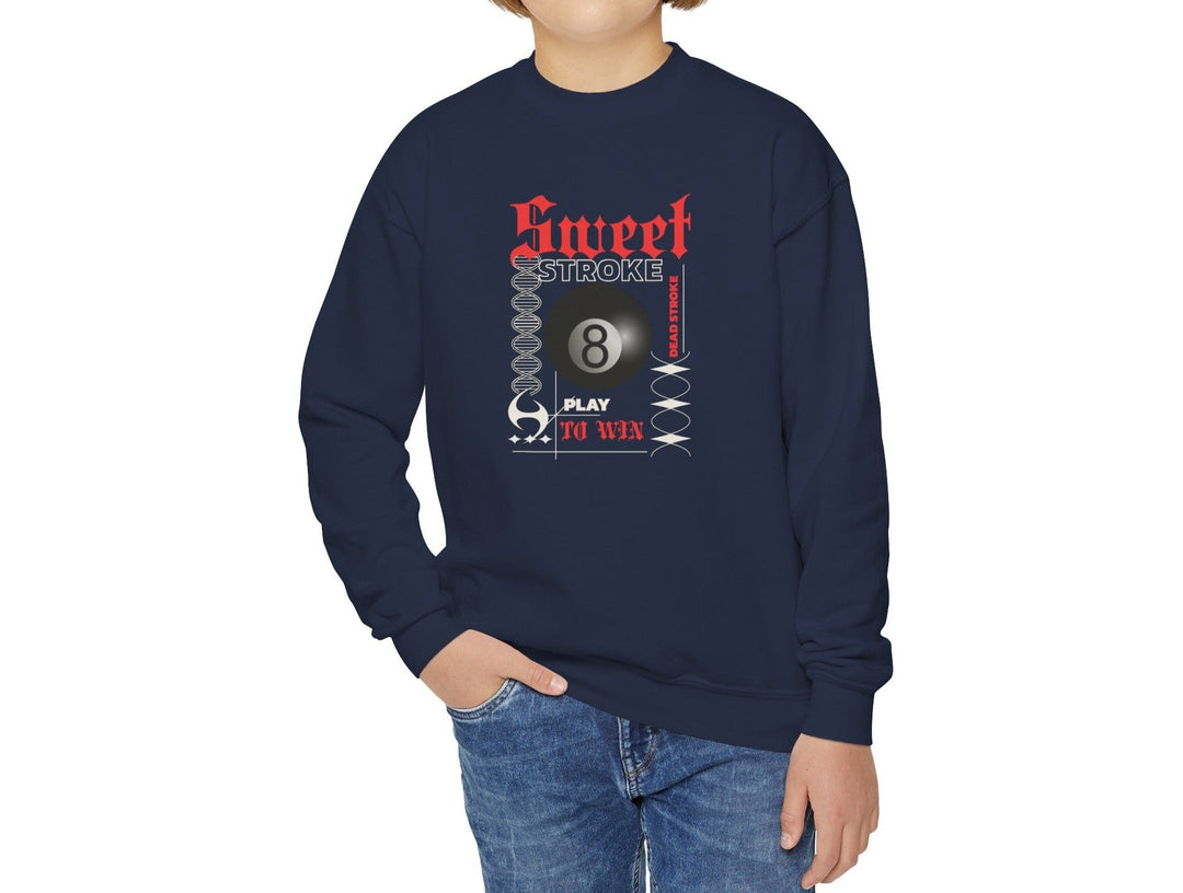 Sweet Stroke 8 Ball - Youth Crewneck Sweatshirt - BFLY BILLIARDS