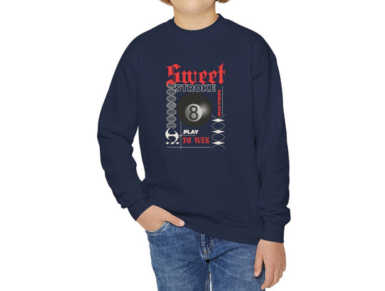 Sweet Stroke 8 Ball - Youth Crewneck Sweatshirt - BFLY BILLIARDS