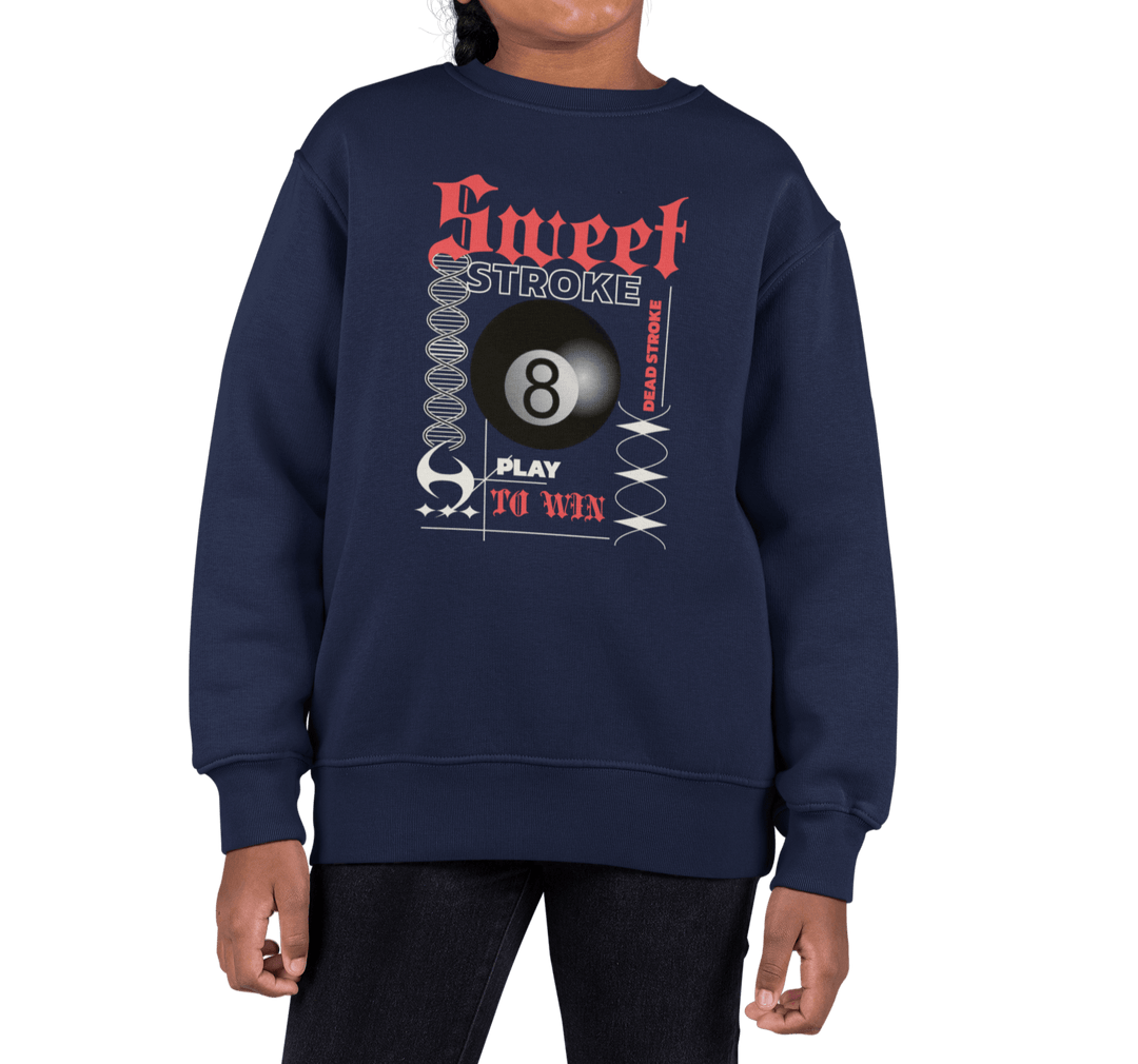 Sweet Stroke 8 Ball - Youth Crewneck Sweatshirt - BFLY BILLIARDS