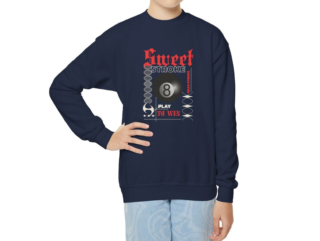 Sweet Stroke 8 Ball - Youth Crewneck Sweatshirt - BFLY BILLIARDS