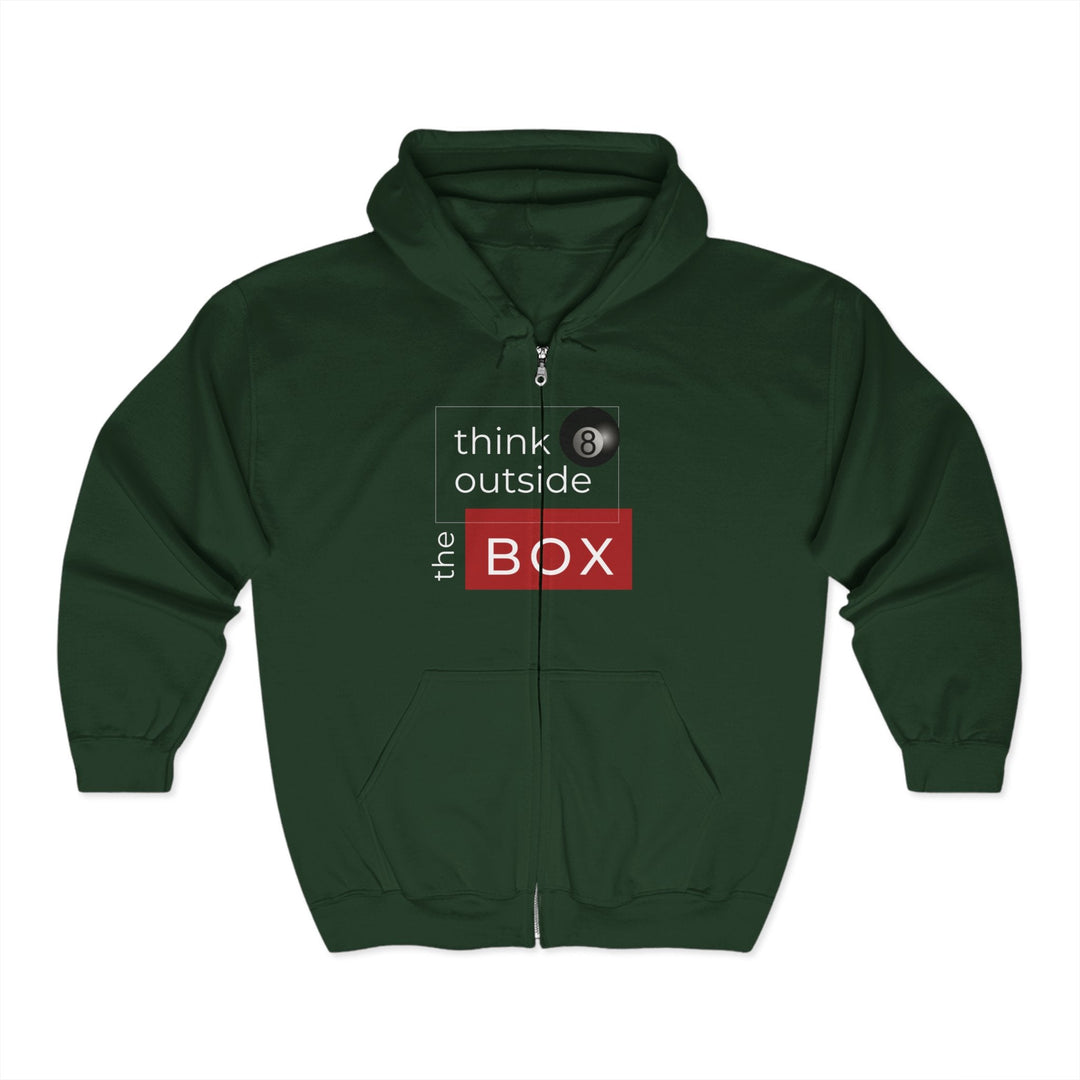 Think Outside the Box - 8 Ball - Full Zip Hoodie - BFLY BILLIARDS