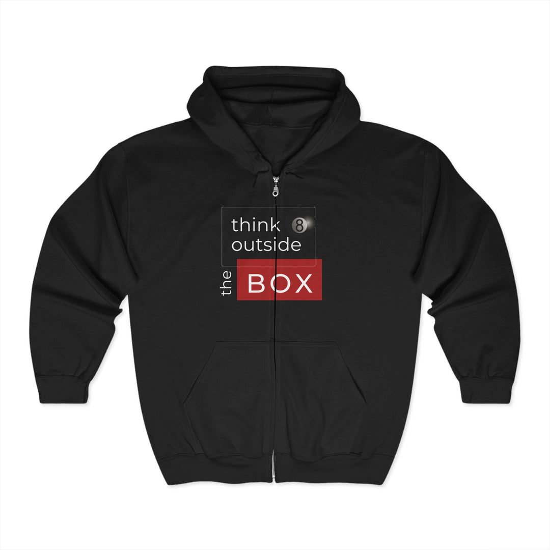 Think Outside the Box - 8 Ball - Full Zip Hoodie - BFLY BILLIARDS