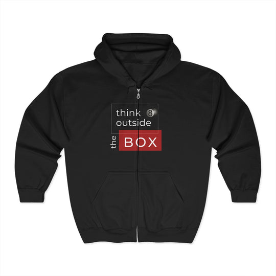 Think Outside the Box - 8 Ball - Full Zip Hoodie - BFLY BILLIARDS