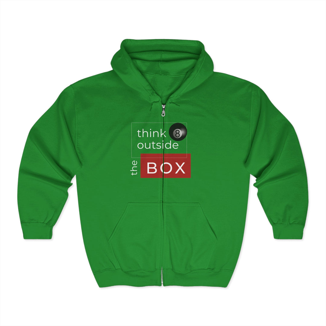 Think Outside the Box - 8 Ball - Full Zip Hoodie - BFLY BILLIARDS