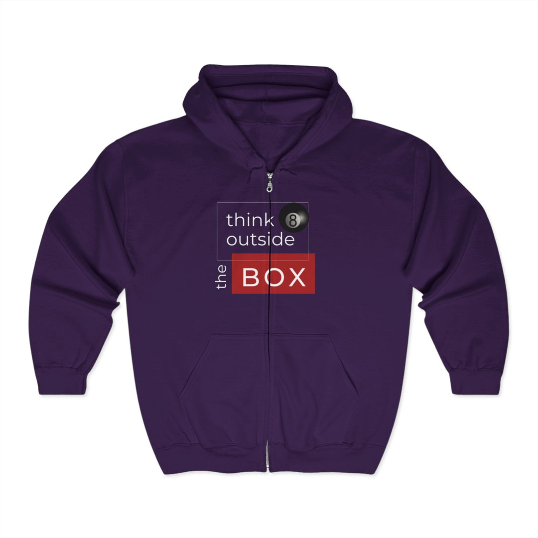 Think Outside the Box - 8 Ball - Full Zip Hoodie - BFLY BILLIARDS