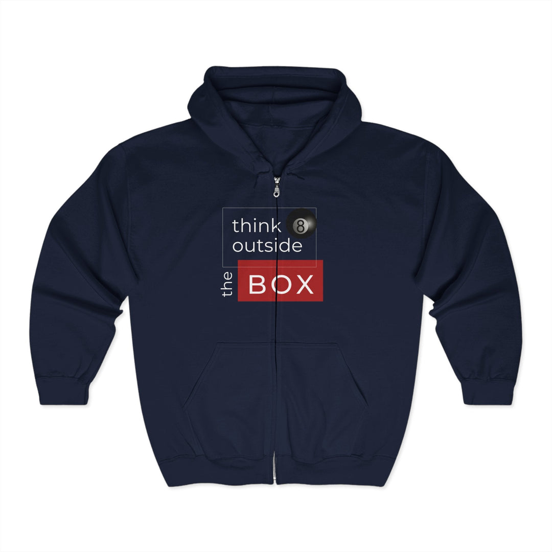 Think Outside the Box - 8 Ball - Full Zip Hoodie - BFLY BILLIARDS