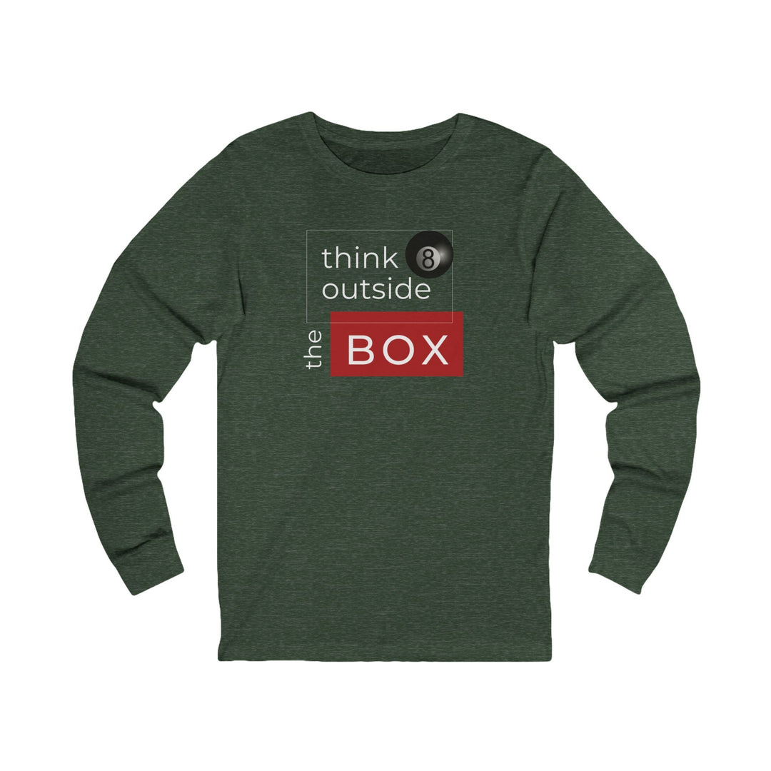 Think Outside the Box - 8 Ball - Unisex Long Sleeve Tee - BFLY BILLIARDS