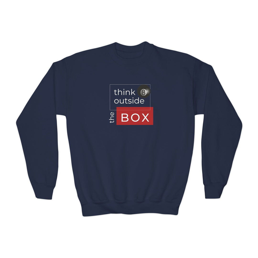 Think Outside the Box - 8 Ball - Unisex Youth Crewneck Sweatshirt - BFLY BILLIARDS