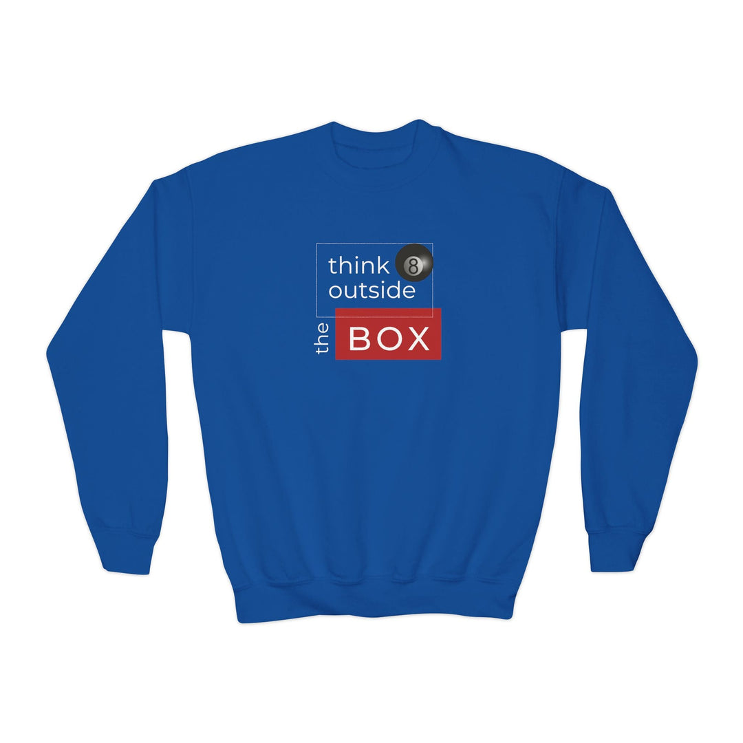 Think Outside the Box - 8 Ball - Unisex Youth Crewneck Sweatshirt - BFLY BILLIARDS