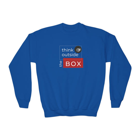 Think Outside the Box - 8 Ball - Unisex Youth Crewneck Sweatshirt - BFLY BILLIARDS