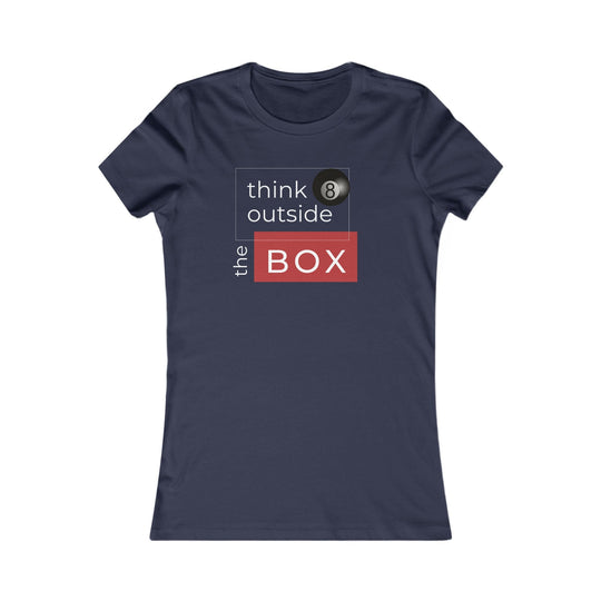 Think Outside the Box - 8 Ball - Women's Fitted Tee - BFLY BILLIARDS