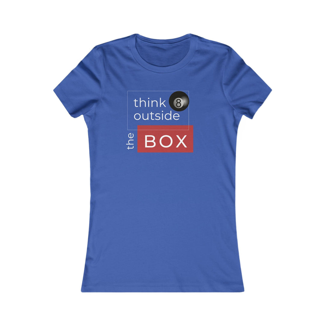Think Outside the Box - 8 Ball - Women's Fitted Tee - BFLY BILLIARDS