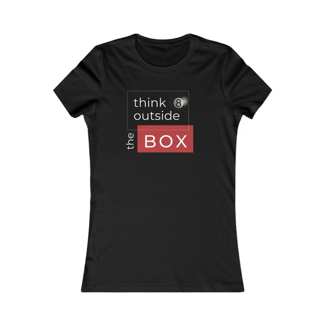 Think Outside the Box - 8 Ball - Women's Fitted Tee - BFLY BILLIARDS