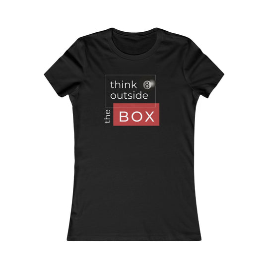 Think Outside the Box - 8 Ball - Women's Fitted Tee - BFLY BILLIARDS