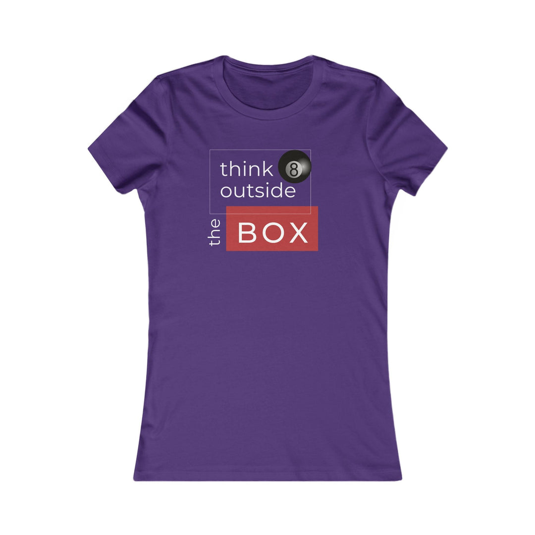 Think Outside the Box - 8 Ball - Women's Fitted Tee - BFLY BILLIARDS