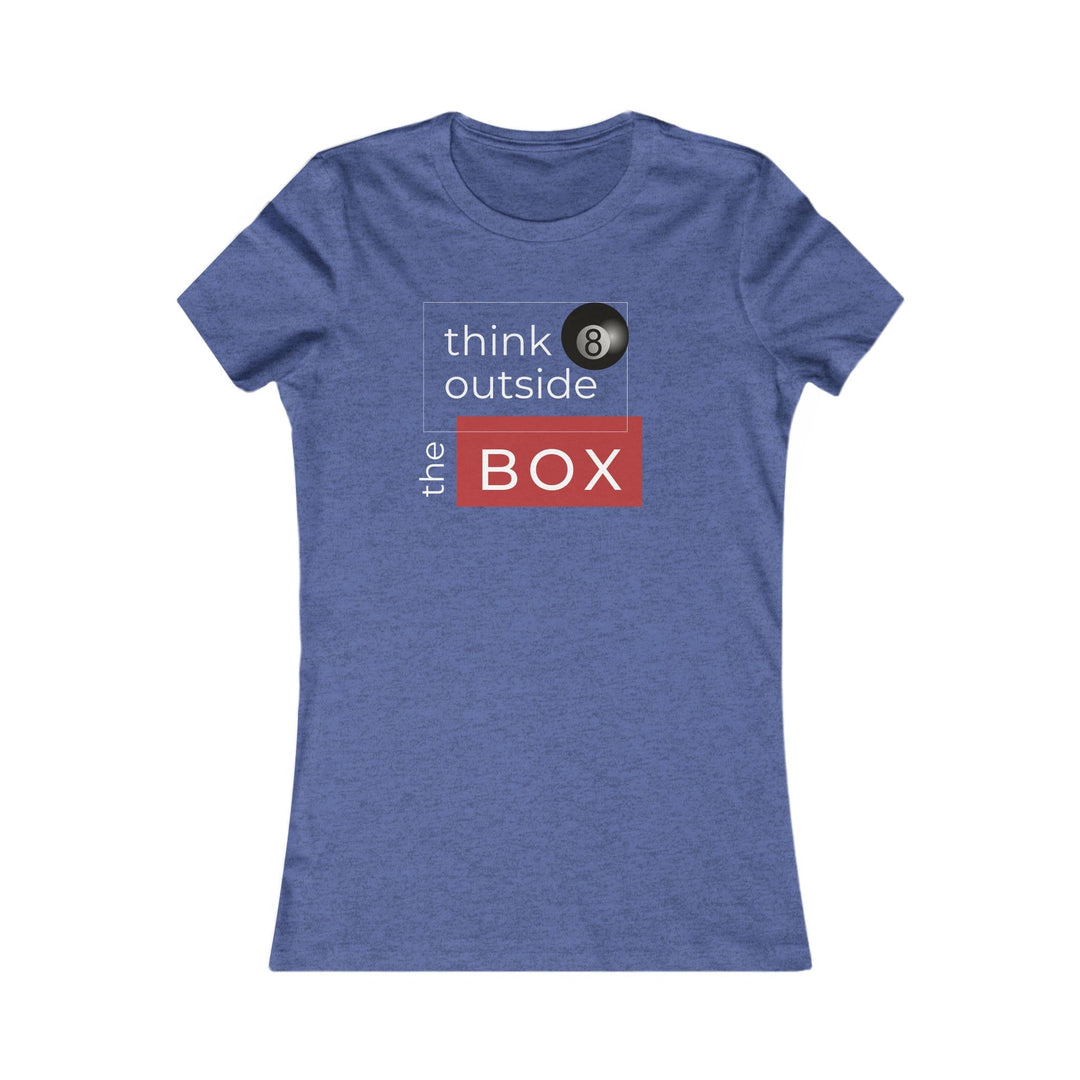 Think Outside the Box - 8 Ball - Women's Fitted Tee - BFLY BILLIARDS